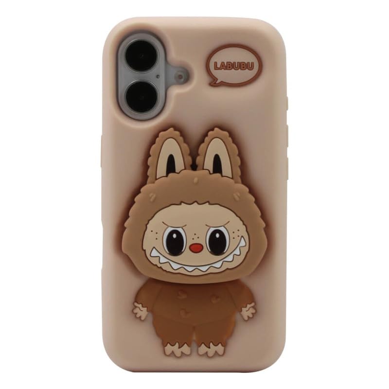 Cartoon 3D Labubu Rubber Soft Phone Case Cover For iPhone 12 13 14 15 16 Pro Max